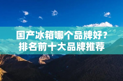 国产冰箱哪个品牌好？排名前十大品牌推荐