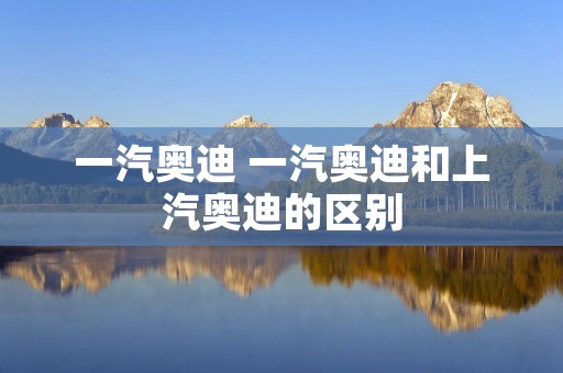 一汽奥迪 一汽奥迪和上汽奥迪的区别