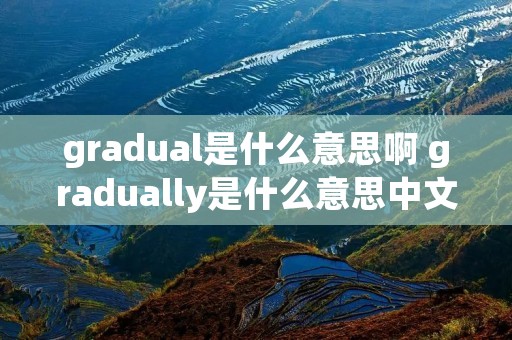 gradual是什么意思啊 gradually是什么意思中文