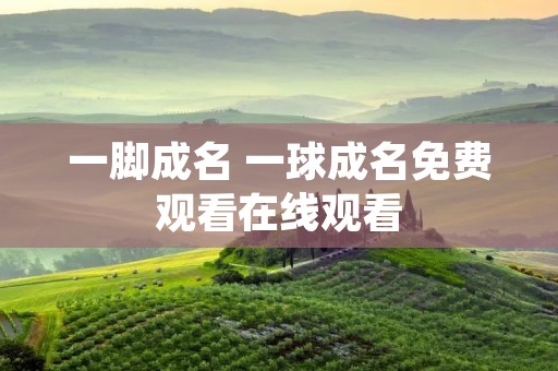 一脚成名 一球成名免费观看在线观看