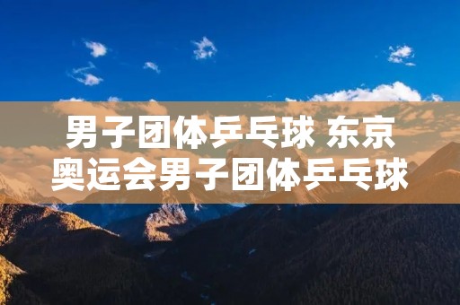 男子团体乒乓球 东京奥运会男子团体乒乓球