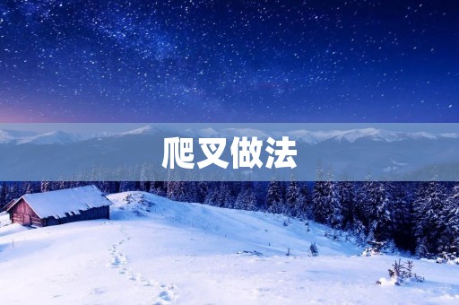 爬叉做法：一种快速、准确的数据爬取方法