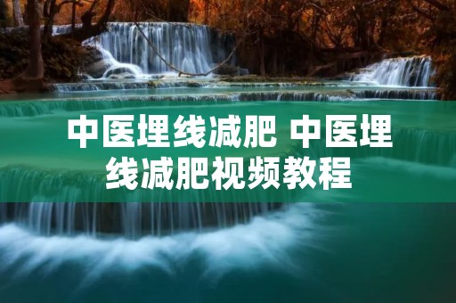 中医埋线减肥 中医埋线减肥视频教程