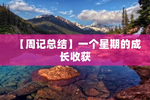 【周记总结】一个星期的成长收获