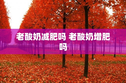 老酸奶减肥吗 老酸奶增肥吗