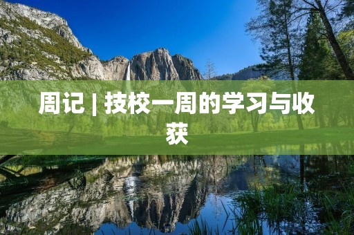 周记 | 技校一周的学习与收获