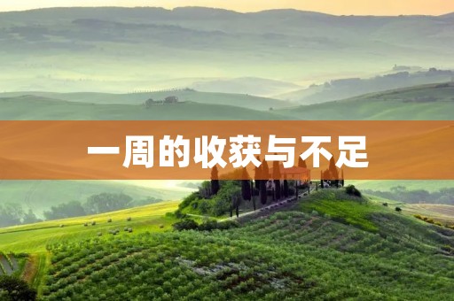 一周的收获与不足 一周的收获与不足