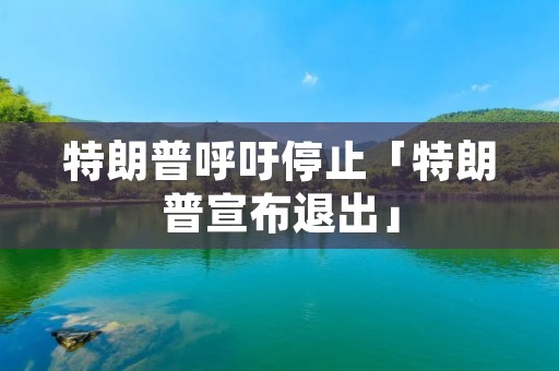 特朗普呼吁停止「特朗普宣布退出」 特朗普呼吁停止「特朗普宣布退出」