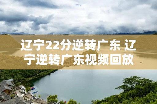 辽宁22分逆转广东 辽宁逆转广东视频回放