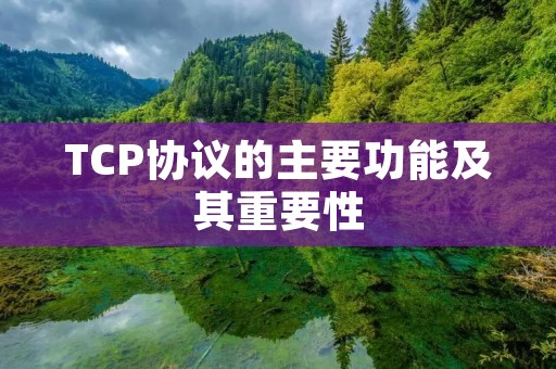 TCP协议的主要功能及其重要性