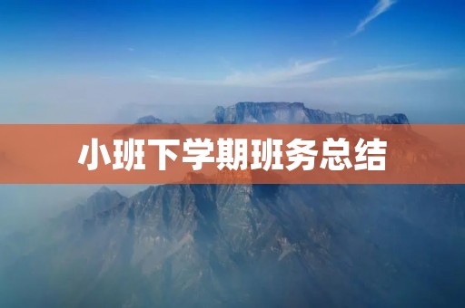 小班下学期班务总结