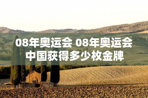 08年奥运会 08年奥运会中国获得多少枚金牌