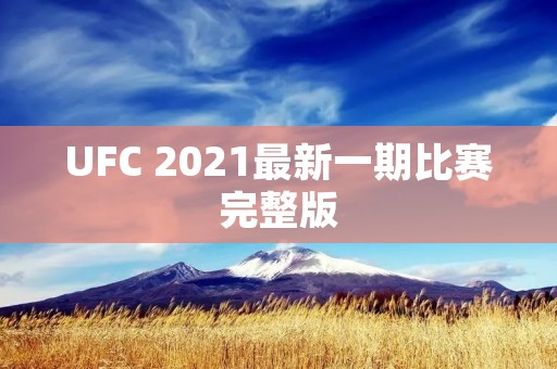 UFC 2021最新一期比赛完整版：绝对精彩的激烈角逐