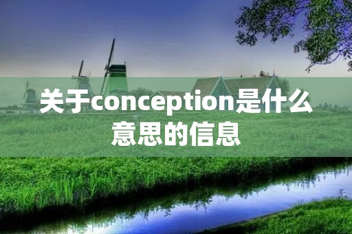 关于conception是什么意思的信息