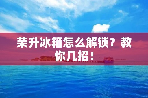 荣升冰箱怎么解锁?教你几招! 荣升冰箱怎么解锁?教你几招!