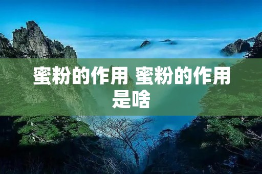 蜜粉的作用 蜜粉的作用是啥