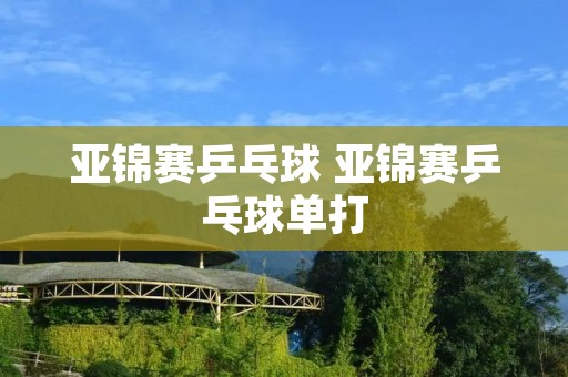 亚锦赛乒乓球 亚锦赛乒乓球单打 亚锦赛乒乓球 亚锦赛乒乓球单打