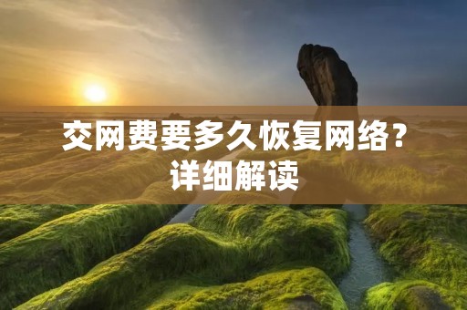 交网费要多久恢复网络?详细解读