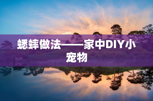 蟋蟀做法——家中DIY小宠物 蟋蟀做法——家中DIY小宠物