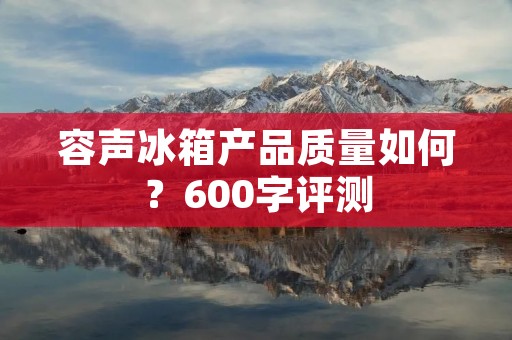 容声冰箱产品质量如何？600字评测