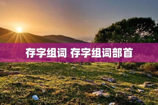 存字组词 存字组词部首