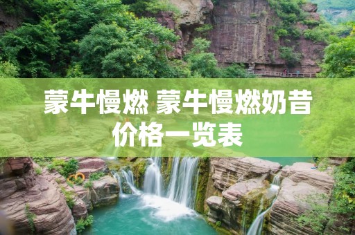 蒙牛慢燃 蒙牛慢燃奶昔价格一览表