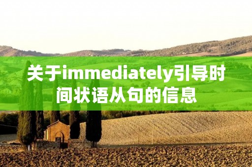 关于immediately引导时间状语从句的信息