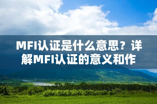 MFI认证是什么意思？详解MFI认证的意义和作用