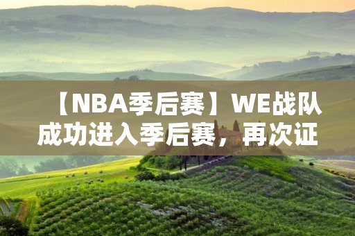 【NBA季后赛】WE战队成功进入季后赛，再次证明实力不容小觑