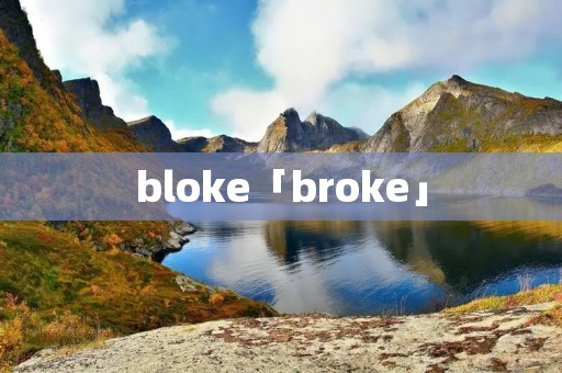 bloke「broke」 bloke「broke」