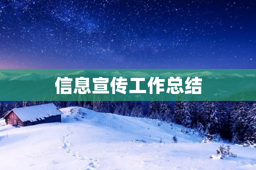 信息宣传工作总结:提升宣传效果,服务群众