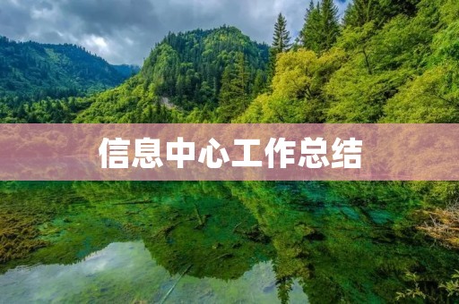 信息中心工作总结:不断提升服务品质,以用户为中心