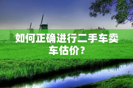 如何正确进行二手车卖车估价？