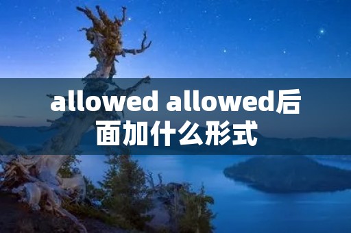 allowed allowed后面加什么形式