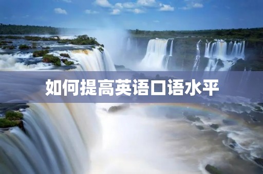 如何提高英语口语水平