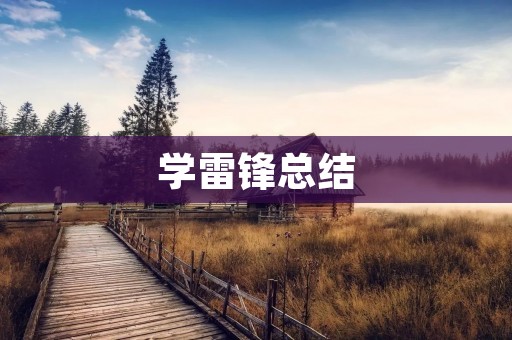 学雷锋总结：做一个快乐的小雷锋
