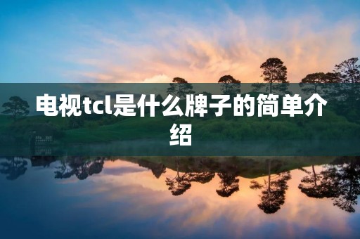 电视tcl是什么牌子的简单介绍