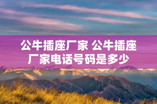公牛插座厂家 公牛插座厂家**号码是多少