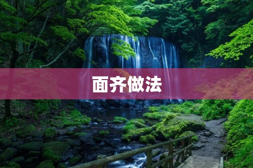 面齐做法：打造美丽的面容