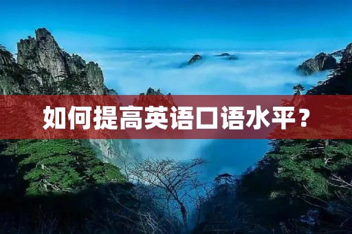 如何提高英语口语水平? 如何提高英语口语水平?