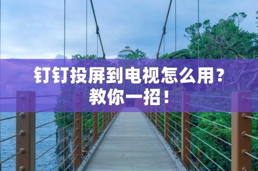钉钉投屏到电视怎么用？教你一招！