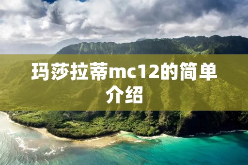 玛莎拉蒂mc12的简单介绍