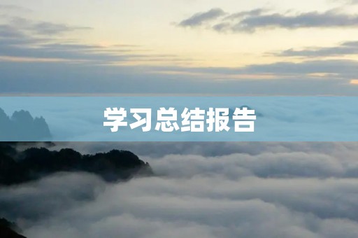 学习总结报告：如何高效学习