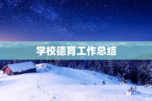 学校德育工作总结