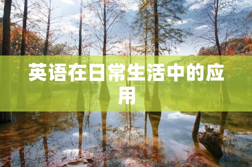 英语在日常生活中的应用