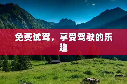 免费试驾，享受驾驶的乐趣
