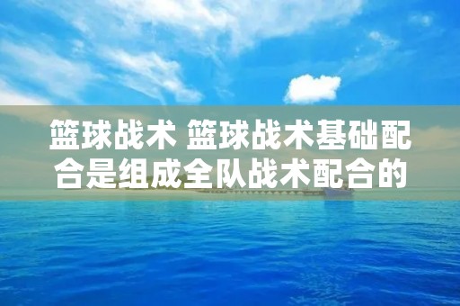 篮球战术 篮球战术基础配合是组成全队战术配合的基础