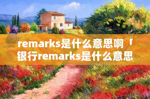 remarks是什么意思啊「**remarks是什么意思啊」