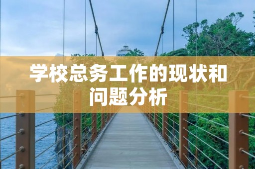 学校总务工作的现状和问题分析