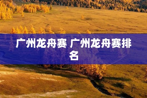 广州龙舟赛 广州龙舟赛排名 广州龙舟赛 广州龙舟赛排名